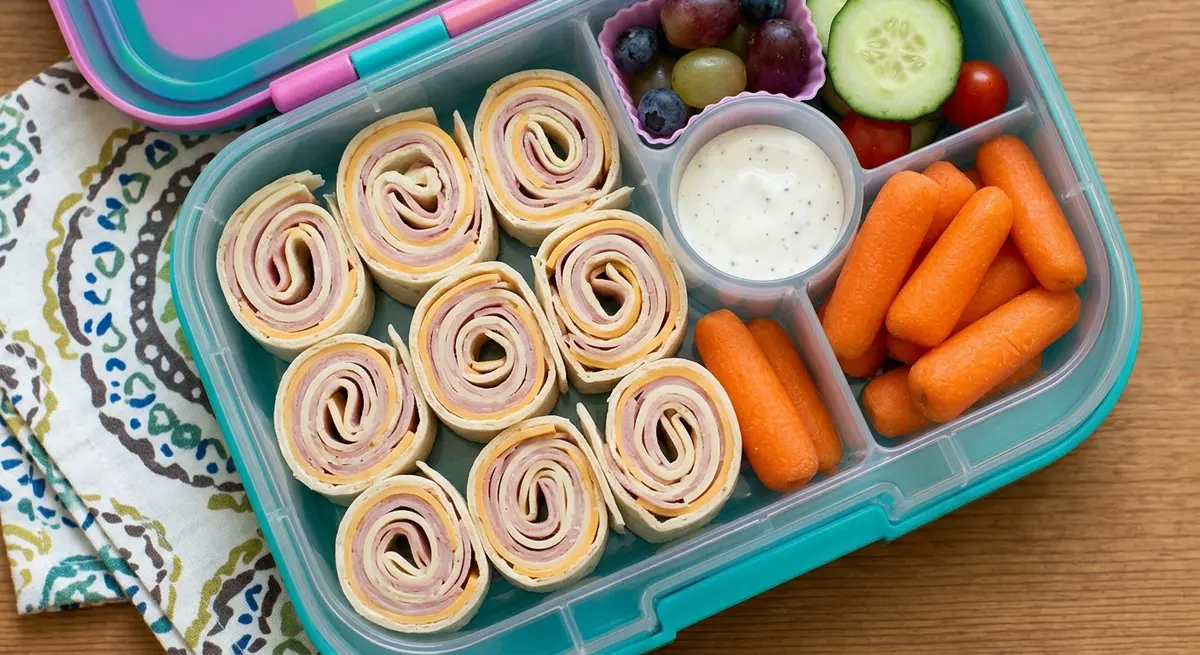 Ham & Pinwheels + Baby Carrots Lunchbox